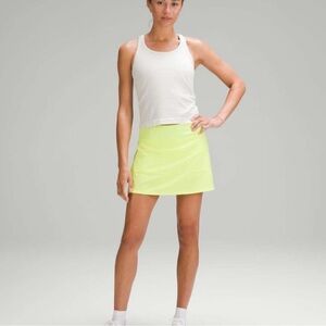 Lululemon Pace Rival Mid-Rise Skirt LONG Electric Lemon Size 8